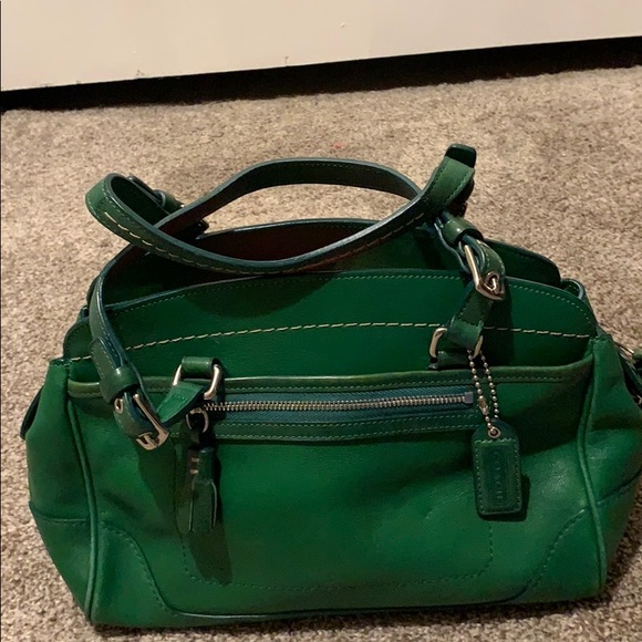 emerald green coach purse